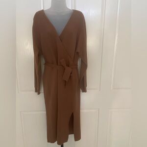 Nicole Miller Brown Sweater Dress Sz L